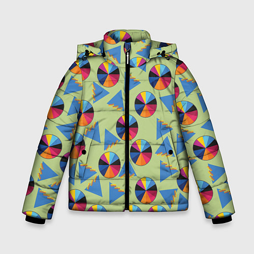 Зимняя куртка для мальчика Круг и треугольник / 3D-Красный – фото 1