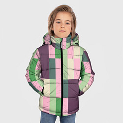 Куртка зимняя для мальчика Прямоугольный блочный паттерн, цвет: 3D-красный — фото 2