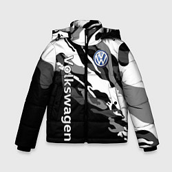 Куртка зимняя для мальчика Фольцваген - белый камуфляж, цвет: 3D-черный