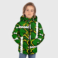 Куртка зимняя для мальчика Зеленая микросхема, цвет: 3D-красный — фото 2