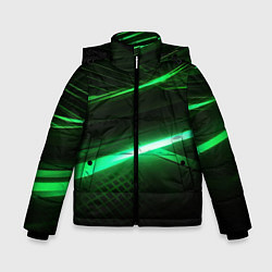Куртка зимняя для мальчика Зеленый неоновый свет, цвет: 3D-светло-серый