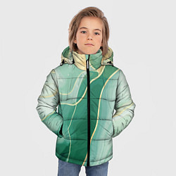 Куртка зимняя для мальчика Малахитовые полосы, цвет: 3D-черный — фото 2