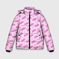 Куртка зимняя для мальчика Паттерн - Барби и сердечки, цвет: 3D-черный