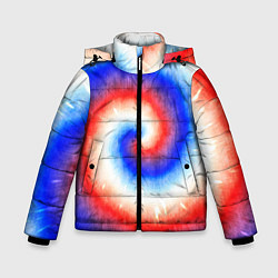 Куртка зимняя для мальчика Тай-дай Российский флаг, цвет: 3D-светло-серый