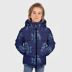 Куртка зимняя для мальчика Паттерн рыба-меломан в наушниках, цвет: 3D-черный — фото 2