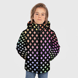 Куртка зимняя для мальчика Цветной под сеткой имитация, цвет: 3D-черный — фото 2