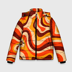 Куртка зимняя для мальчика Ретро текстура линий, цвет: 3D-черный