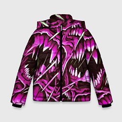 Куртка зимняя для мальчика Розовые кислотные клыки, цвет: 3D-черный