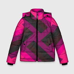 Куртка зимняя для мальчика Розовый и тёмный паттерн, цвет: 3D-светло-серый