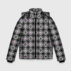 Куртка зимняя для мальчика Серо - розовый геометрический узор, цвет: 3D-красный