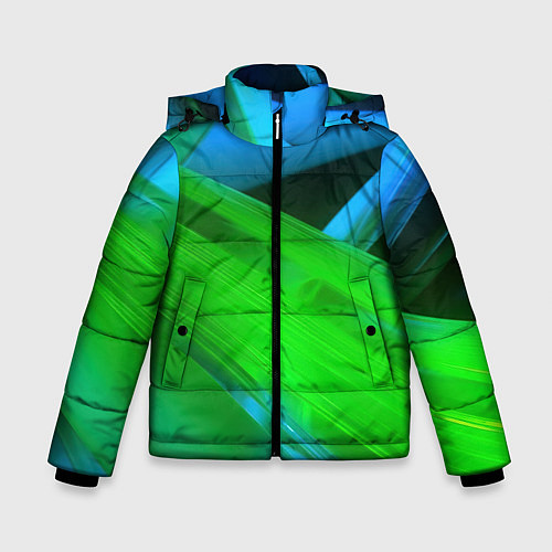 Зимняя куртка для мальчика Blue green abstract / 3D-Красный – фото 1