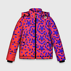 Зимняя куртка для мальчика Мозаика Пенроуза в красно-синем контрасте