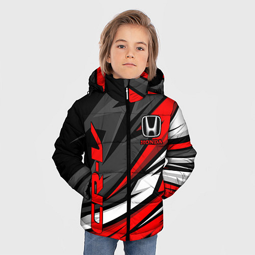 Зимняя куртка для мальчика Honda - CR-V - геометрия / 3D-Светло-серый – фото 3