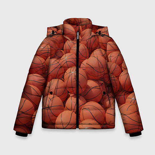 Зимняя куртка для мальчика Узор с баскетбольными мячами / 3D-Красный – фото 1