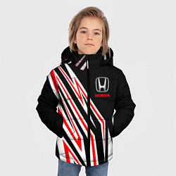 Куртка зимняя для мальчика Хонда - белый и красный, цвет: 3D-черный — фото 2