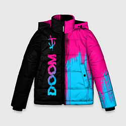 Куртка зимняя для мальчика Doom - neon gradient: по-вертикали, цвет: 3D-черный