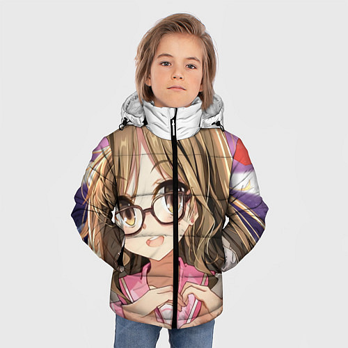 Зимняя куртка для мальчика Аниме тян / 3D-Светло-серый – фото 3