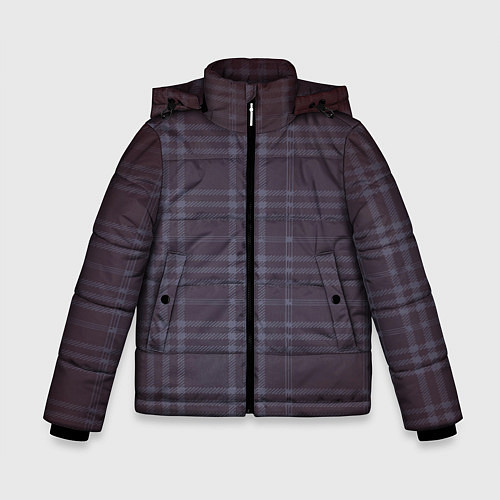 Зимняя куртка для мальчика Клетка оттенки серого / 3D-Красный – фото 1