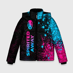 Куртка зимняя для мальчика Spirited Away - neon gradient: по-вертикали, цвет: 3D-черный
