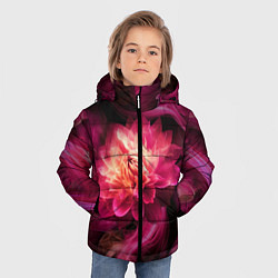 Куртка зимняя для мальчика Розовый цветок в огне - нейросеть, цвет: 3D-красный — фото 2