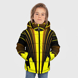 Куртка зимняя для мальчика Черно-желтые мотивы, цвет: 3D-светло-серый — фото 2