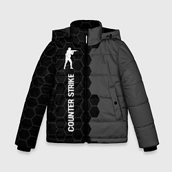 Куртка зимняя для мальчика Counter Strike glitch на темном фоне: по-вертикали, цвет: 3D-черный