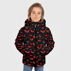 Куртка зимняя для мальчика Летучие мыши на Хеллоуин, цвет: 3D-черный — фото 2