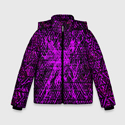 Куртка зимняя для мальчика Фиолетовая глитч инфекция, цвет: 3D-черный