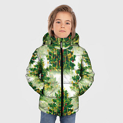 Куртка зимняя для мальчика Рождественская ель - старинный узор, цвет: 3D-светло-серый — фото 2