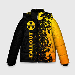 Куртка зимняя для мальчика Fallout - gold gradient: по-вертикали, цвет: 3D-черный