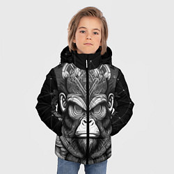 Куртка зимняя для мальчика Кинг Конг король обезьян на фоне созвездия, цвет: 3D-черный — фото 2