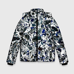 Куртка зимняя для мальчика Абстракция ледяные вершины, цвет: 3D-черный