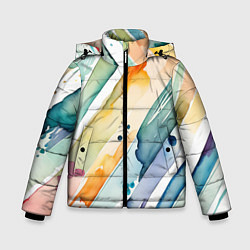 Куртка зимняя для мальчика Цветный акварельные мазки - нейросеть, цвет: 3D-светло-серый