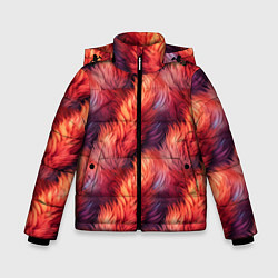 Куртка зимняя для мальчика Красный мех паттерн, цвет: 3D-черный