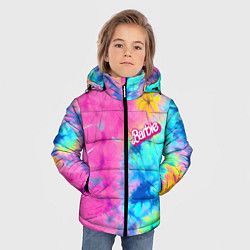 Куртка зимняя для мальчика Barbie - floral pattern - tie-dye, цвет: 3D-красный — фото 2