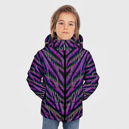 Зимняя куртка для мальчика Mirror abstraction - neural network / 3D-Светло-серый – фото 3