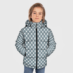 Куртка зимняя для мальчика Бело-серый узор в клетку, цвет: 3D-красный — фото 2