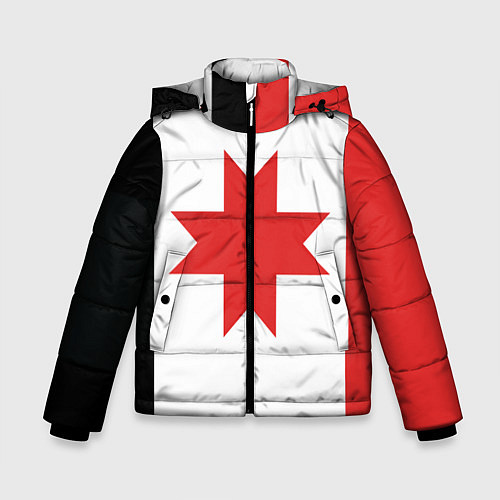 Зимняя куртка для мальчика Флаг Удмуртии / 3D-Красный – фото 1