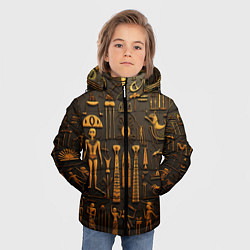 Куртка зимняя для мальчика Арт в стиле египетских письмен, цвет: 3D-красный — фото 2