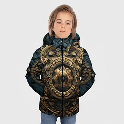 Куртка зимняя для мальчика Орнамент в кельтском стиле, цвет: 3D-черный — фото 2
