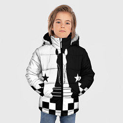 Куртка зимняя для мальчика Шахматный конь, цвет: 3D-красный — фото 2