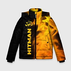 Куртка зимняя для мальчика Hitman - gold gradient по-вертикали, цвет: 3D-черный