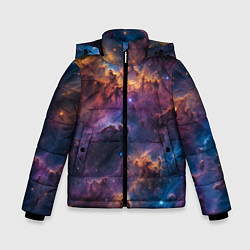 Куртка зимняя для мальчика Космическая туманность, цвет: 3D-светло-серый