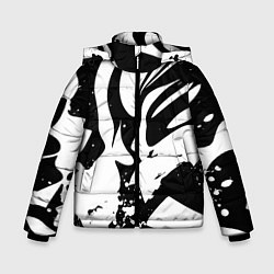 Куртка зимняя для мальчика Экспрессивная чб абстракция, цвет: 3D-черный