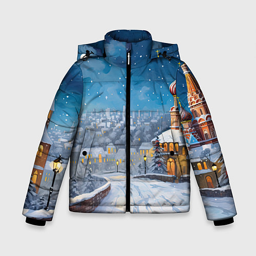 Зимняя куртка для мальчика Москва новый год / 3D-Красный – фото 1