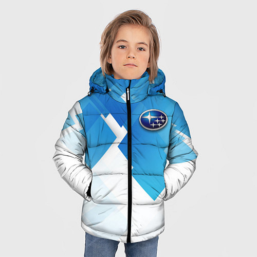 Зимняя куртка для мальчика Subaru art / 3D-Светло-серый – фото 3
