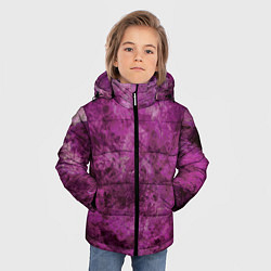 Куртка зимняя для мальчика Абстракция - гранат умбалит, цвет: 3D-черный — фото 2