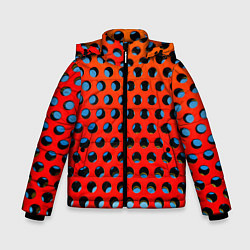 Куртка зимняя для мальчика Перфорированная металлическая текстура, цвет: 3D-красный