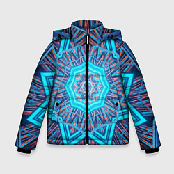 Куртка зимняя для мальчика Геометрический орнамент мандалы, цвет: 3D-черный