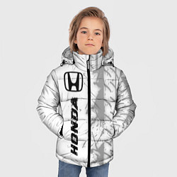 Куртка зимняя для мальчика Honda speed на светлом фоне со следами шин по-верт, цвет: 3D-черный — фото 2